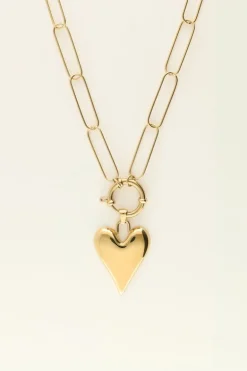 Collier Chaîne Grand Pendentif Coeur