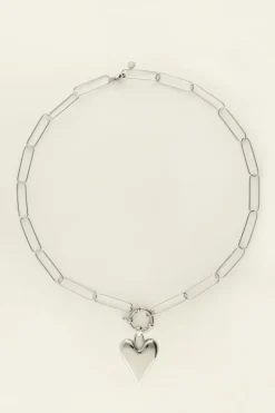 Collier Chaîne Grand Pendentif Coeur