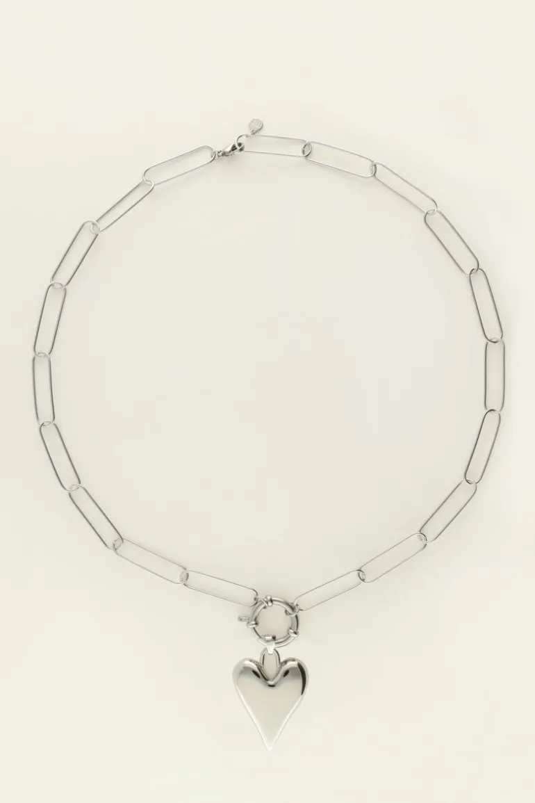 Collier Chaîne Grand Pendentif Coeur