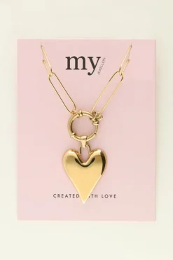 Collier Chaîne Grand Pendentif Coeur