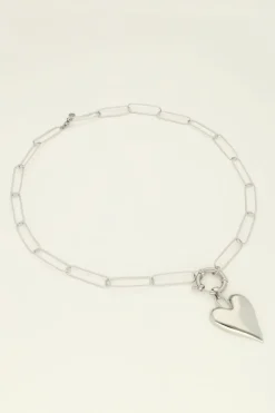 Collier Chaîne Grand Pendentif Coeur