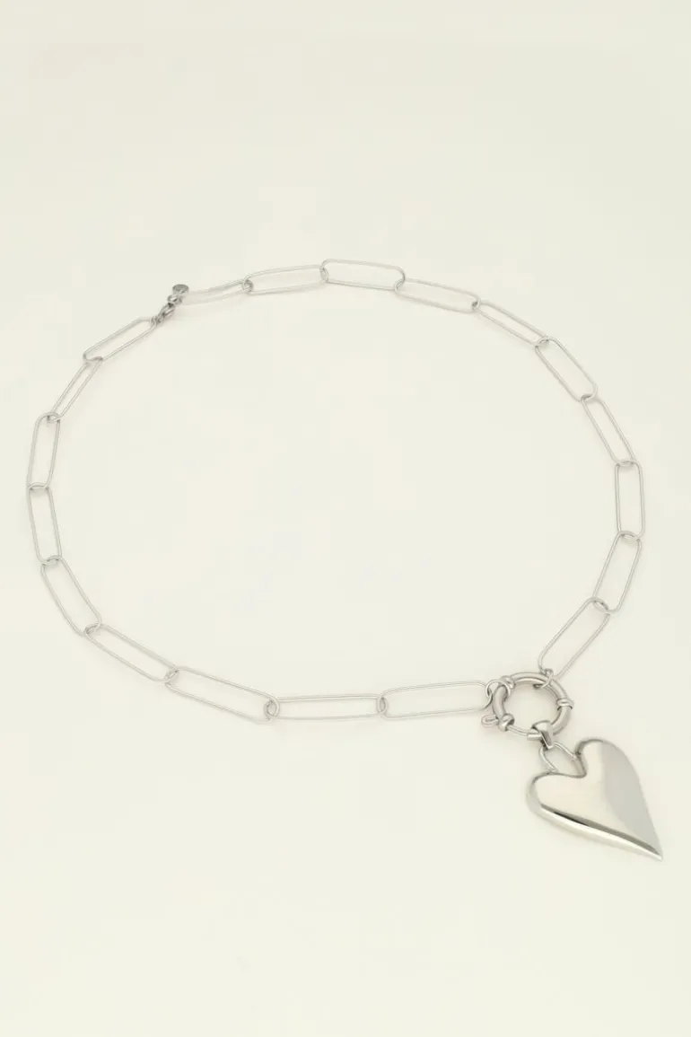 Collier Chaîne Grand Pendentif Coeur
