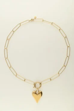 Collier Chaîne Grand Pendentif Coeur