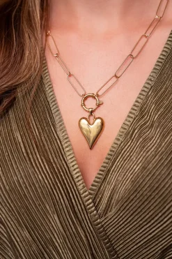 Collier Chaîne Grand Pendentif Coeur
