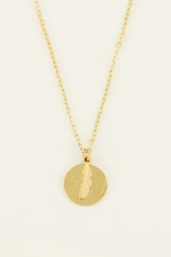 Collier Chaîne Médaillon Et Plume