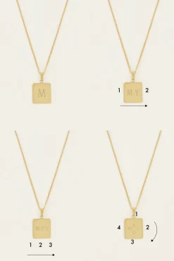 Collier Court Et Médaillon Carré à Graver Atelier