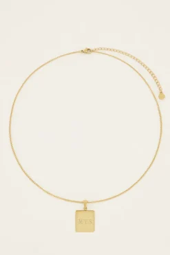Collier Court Et Médaillon Carré à Graver Atelier