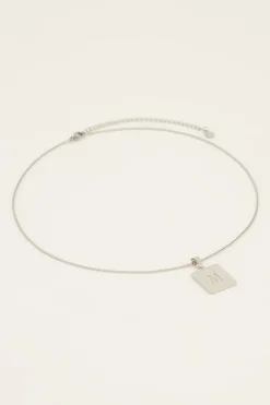 Collier Court Et Médaillon Carré à Graver Atelier