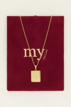 Collier Court Et Médaillon Carré à Graver Atelier