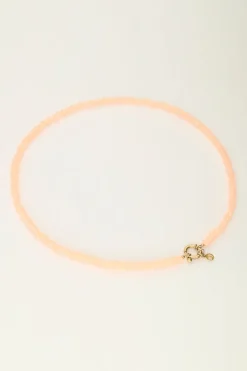 Collier De Perles Orange Avec Fermoir