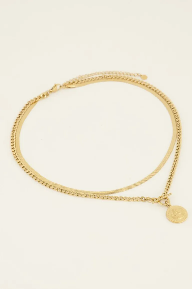 Collier Deux Chaînes à Médaillon