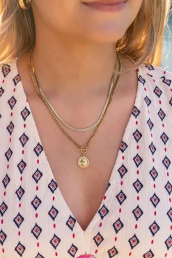 Collier Deux Chaînes à Médaillon