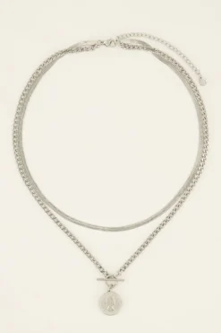 Collier Deux Chaînes à Médaillon