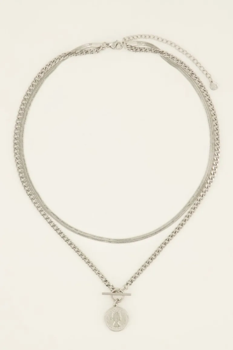 Collier Deux Chaînes à Médaillon