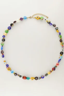 Collier Equal Avec Perles De Verre Colorées