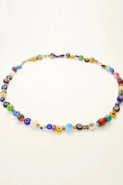 Collier Equal Avec Perles De Verre Colorées