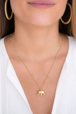 Collier Fin Avec éléphant