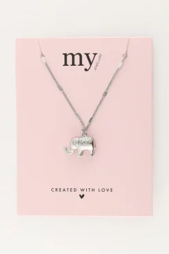 Collier Fin Avec éléphant