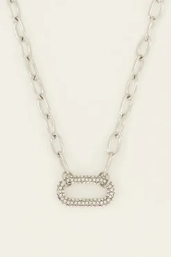 Collier Maille à Pendentif En Strass