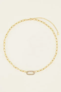 Collier Maille à Pendentif En Strass