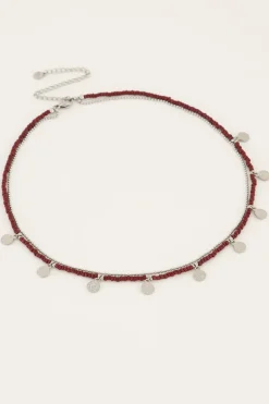 Collier Marron Avec Pièces & Perles