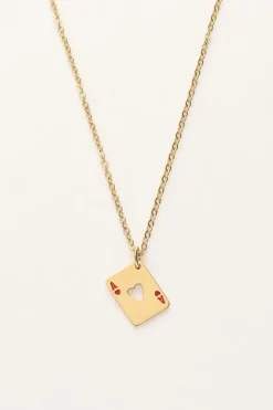 Collier Minimaliste Avec Cœur Rouge