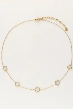 Collier Minimaliste Avec Fleurs En Nacre