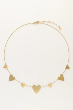 Collier Minimaliste Avec Petits Et Grands Cœurs
