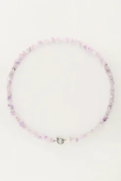 Collier Océan Avec Pierres Lilas