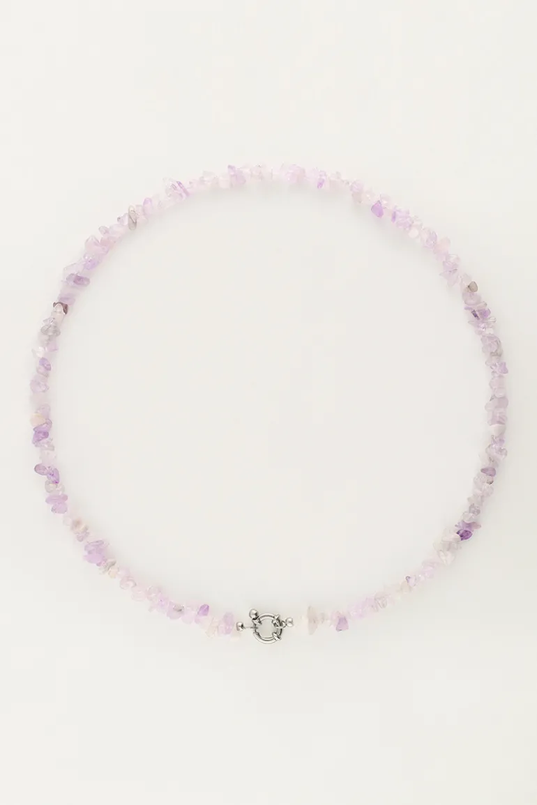 Collier Océan Avec Pierres Lilas