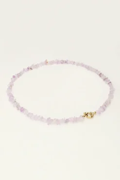 Collier Océan Avec Pierres Lilas
