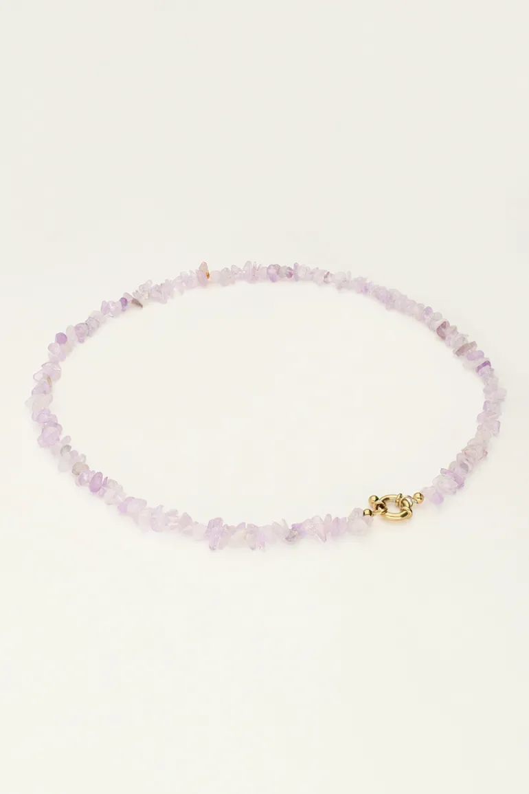 Collier Océan Avec Pierres Lilas