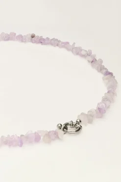 Collier Océan Avec Pierres Lilas
