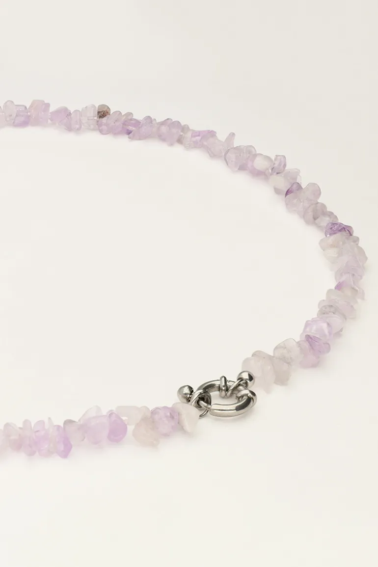 Collier Océan Avec Pierres Lilas