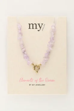 Collier Océan Avec Pierres Lilas