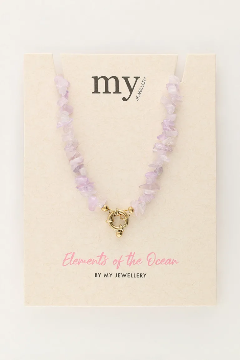 Collier Océan Avec Pierres Lilas