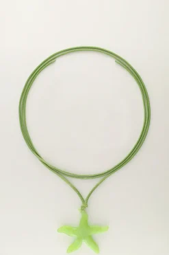 Collier Océan En Corde Avec étoile De Mer Verte