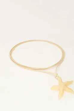 Collier Océan En Corde Avec étoile De Mer Beige
