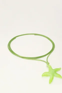 Collier Océan En Corde Avec étoile De Mer Verte