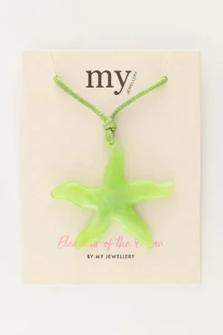 Collier Océan En Corde Avec étoile De Mer Verte