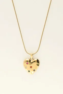 Collier Pendentif Cœur & Pierres Colorées Universe