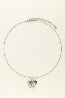 Collier Pendentif Cœur & Pierres Colorées Universe
