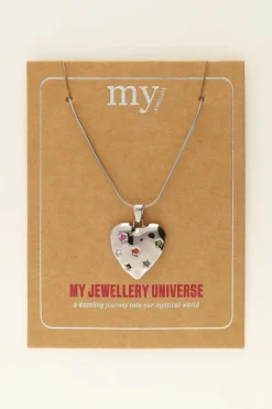 Collier Pendentif Cœur & Pierres Colorées Universe