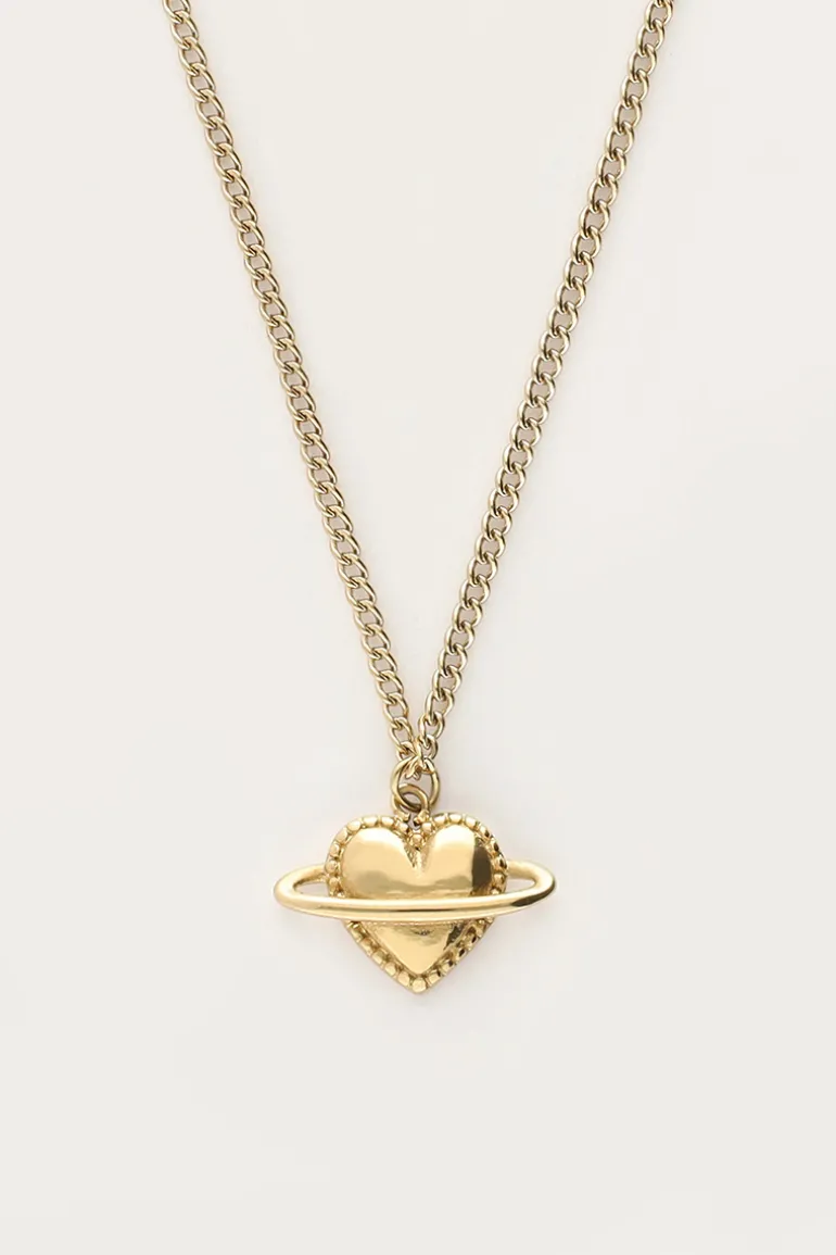 Collier Starry Avec Planète En Forme De Coeur