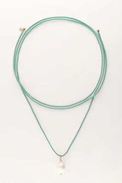 Collier Sunrocks Vert En Corde Avec Perles