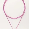 Collier Sunrocks Violet En Corde Avec Perles