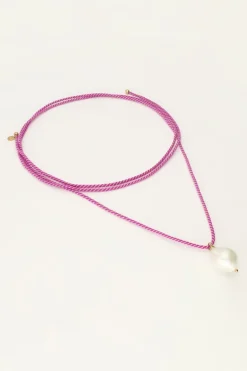 Collier Sunrocks Violet En Corde Avec Perles