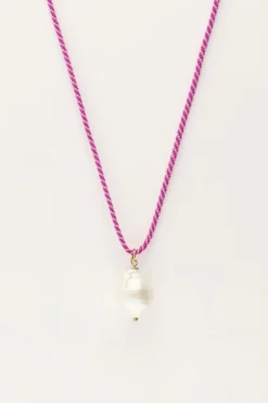 Collier Sunrocks Violet En Corde Avec Perles
