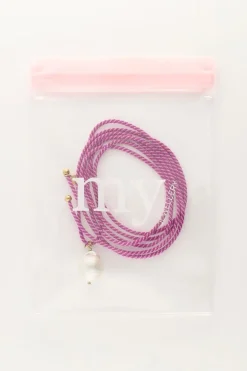 Collier Sunrocks Violet En Corde Avec Perles
