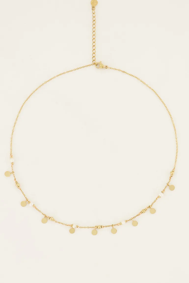 Collier Vintage Avec Pastilles Et Perles